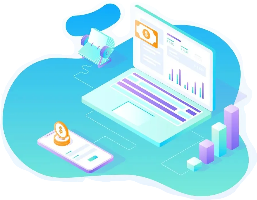 Illustration of the LendingWise CRM on a laptop and phone