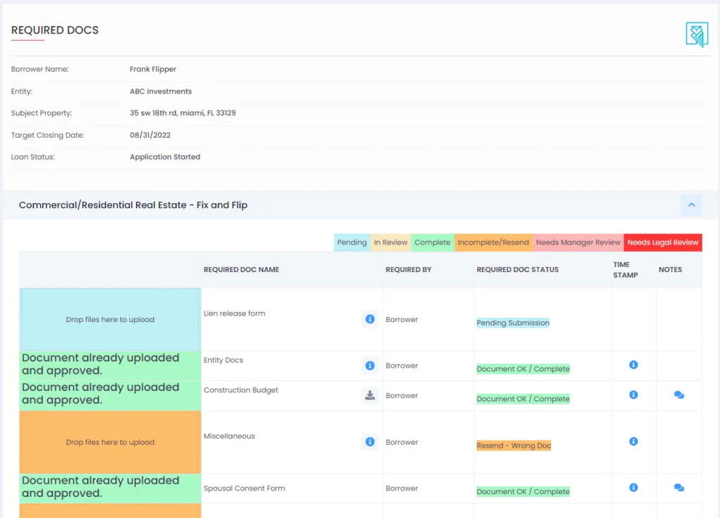 Illustration: Real time loan status & doc uploader